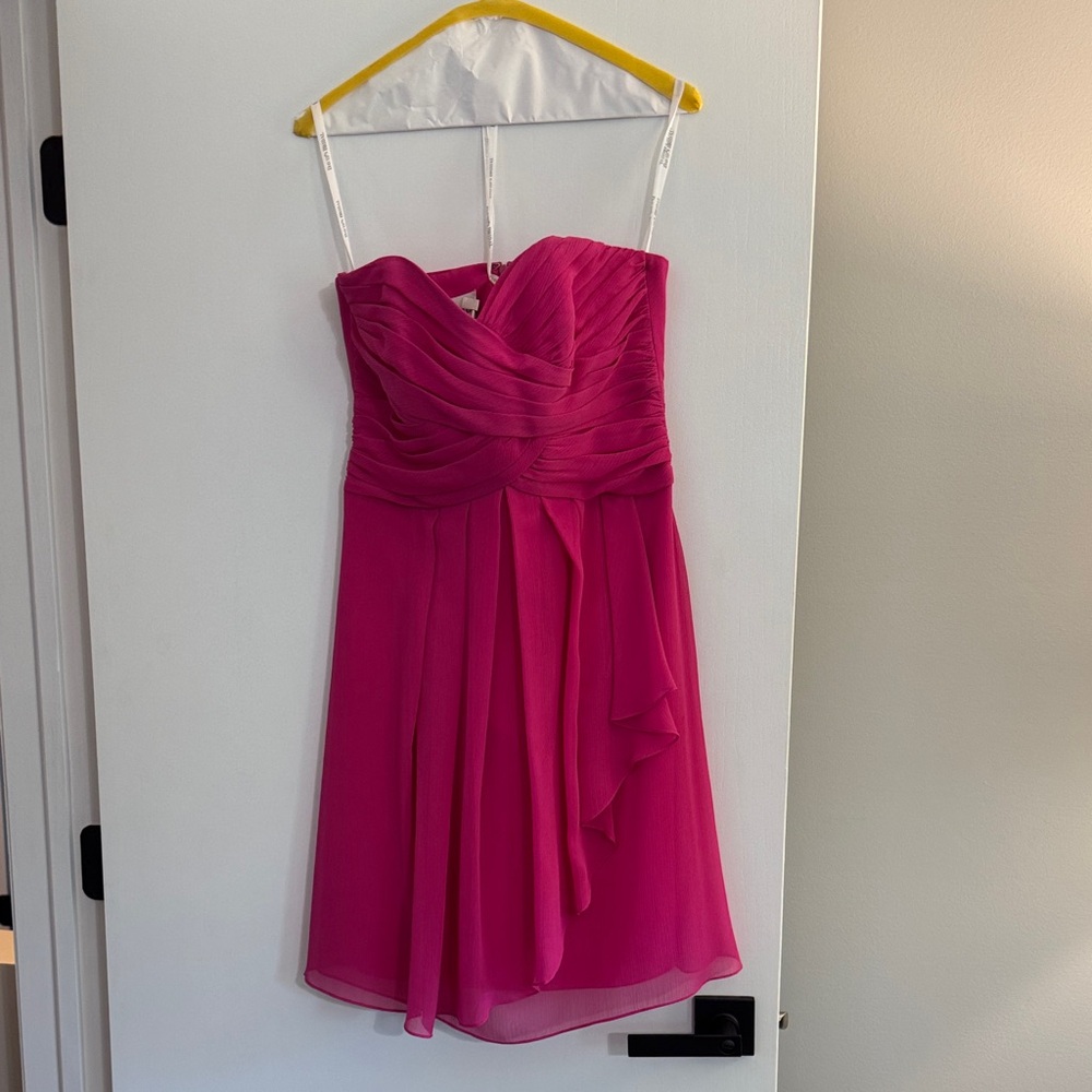 David's Bridal Strapless Pink Dress